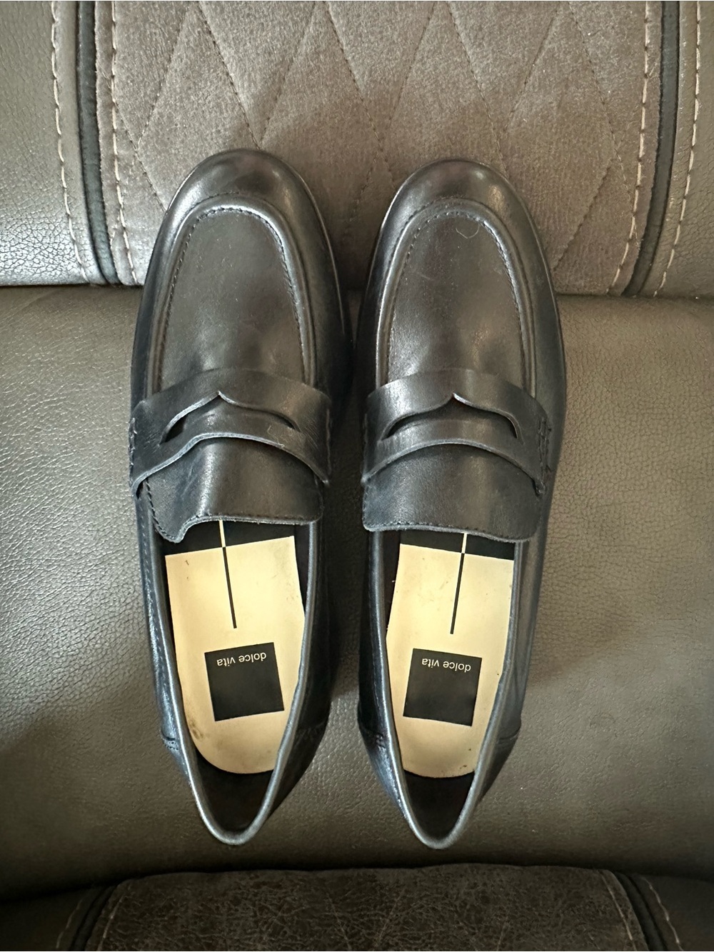 Dolce Vita Black Leather Penny Loafers - Women's Slip-On platforms